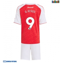 Camisa de Futebol Arsenal Gabriel Jesus #9 Equipamento Principal Infantil 2025-26 Manga Curta (+ Calças curtas)
